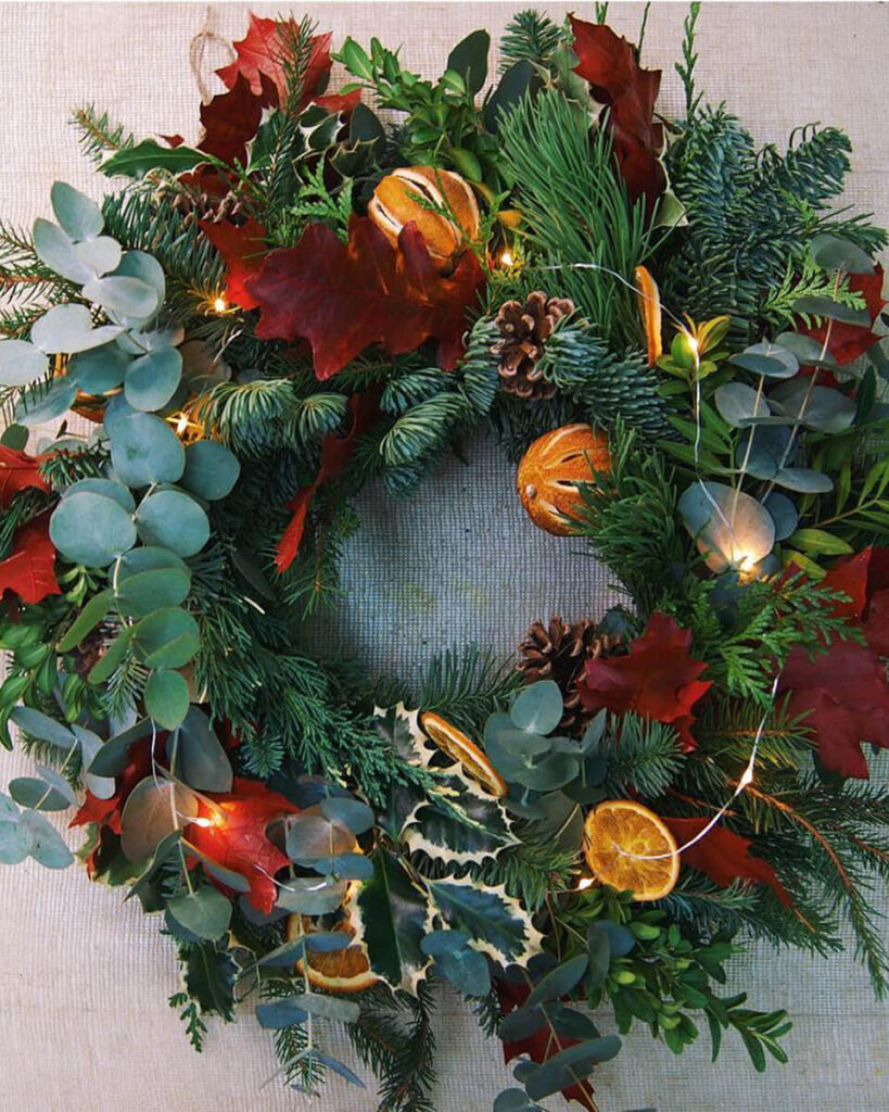taller de coronas para navidad